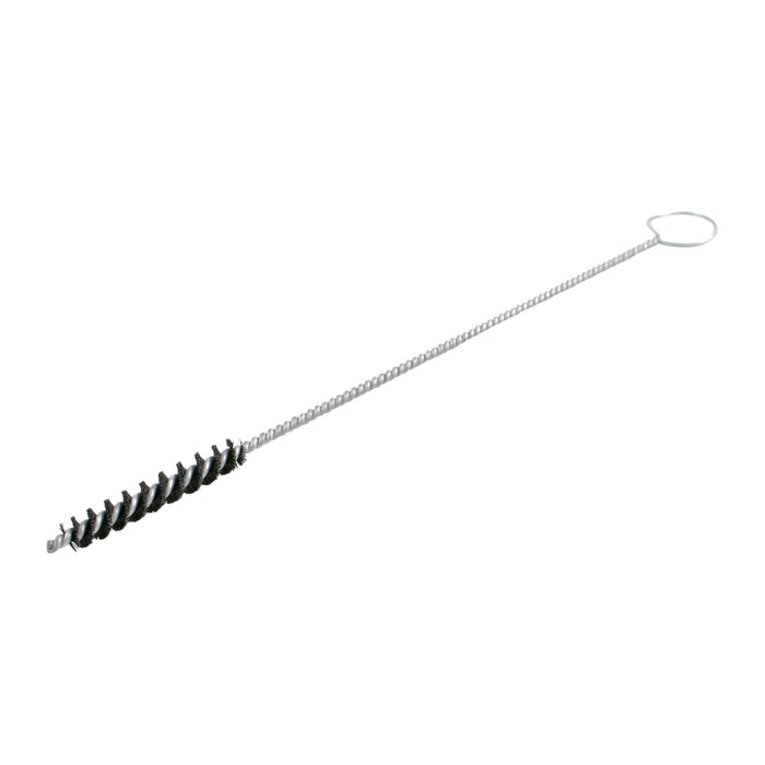 BRM Oil Gallery Brush, .250" Dia., .008 Nylon, 2" Brush Part, 10" Overall Length, With Ring Handle