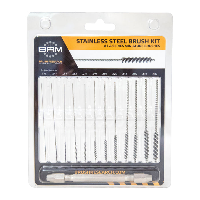 81-A KIT Miniature Stainless Steel Deburring Brush Kit-Inch Sizes (12/Pack)