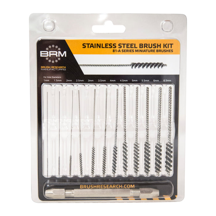 81-A KIT Miniature Stainless Steel Deburring Brush Kit-Metric Sizes (12/Pack)