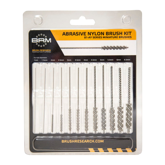 81-AY KIT Miniature Abrasive Nylon Deburring Brush Kit-Metric Sizes (12/Pack)