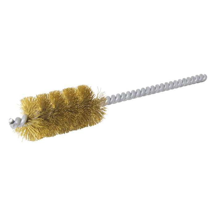 BRM 83B1000 83 Series Tube Brush, 1" Dia., .008 Brass, 2" BP, 6" OAL, Cut For Power
