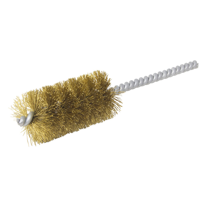 BRM 83B1250 83 Series Tube Brush, 1.250" Dia., .010 Brass, 2.500" BP, 6" OAL, Cut For Power