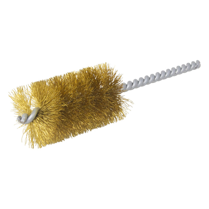 BRM 83B1500 83 Series Tube Brush, 1.500" Dia., .010 Brass, 2.500" BP, 6" OAL, Cut For Power