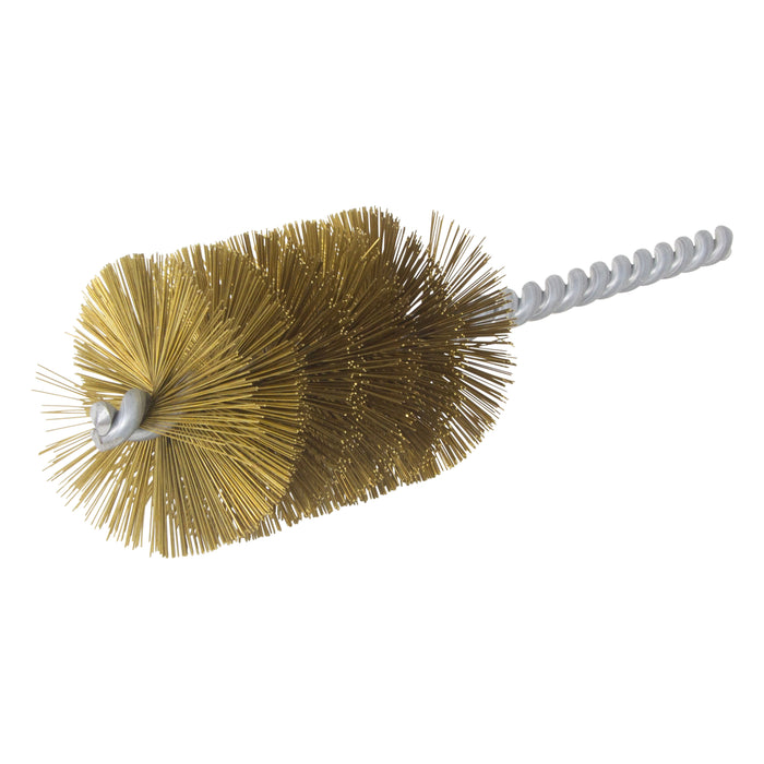 BRM 83B1750 83 Series Tube Brush, 1.750" Dia., .010 Brass, 3" BP, 7" OAL, Cut For Power