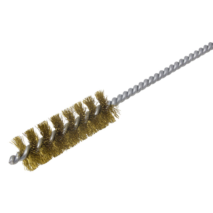 BRM 84B750 84 Series Tube Brush-For Thru Holes, .750" Dia., .008 Brass, 2.5" BP, 10" OAL, Ring Handle