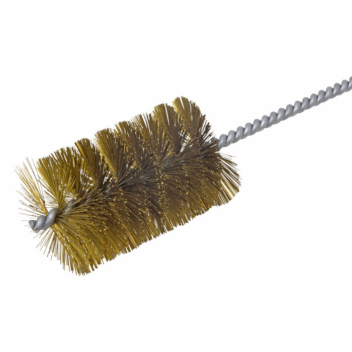 BRM 84B2500 84 Series Tube Brush-For Thru Holes, 2.5" Dia., .012 Brass, 4" BP, 18" OAL, Ring Handle
