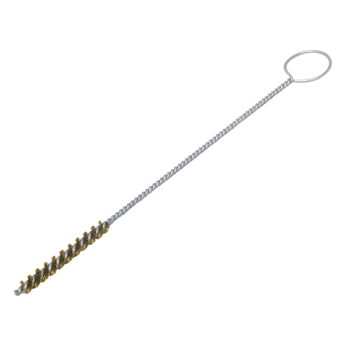BRM 84B250 84 Series Tube Brush-For Thru Holes, .250" Dia., .005 Brass, 2" BP, 8" OAL, Ring Handle