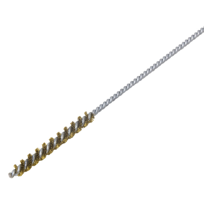 BRM 84B250 84 Series Tube Brush-For Thru Holes, .250" Dia., .005 Brass, 2" BP, 8" OAL, Ring Handle