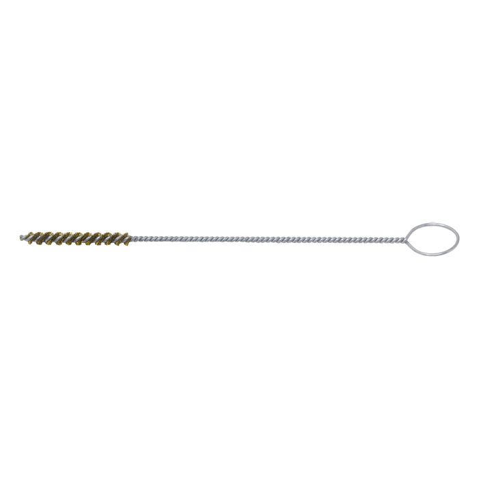 BRM 84B250 84 Series Tube Brush-For Thru Holes, .250" Dia., .005 Brass, 2" BP, 8" OAL, Ring Handle