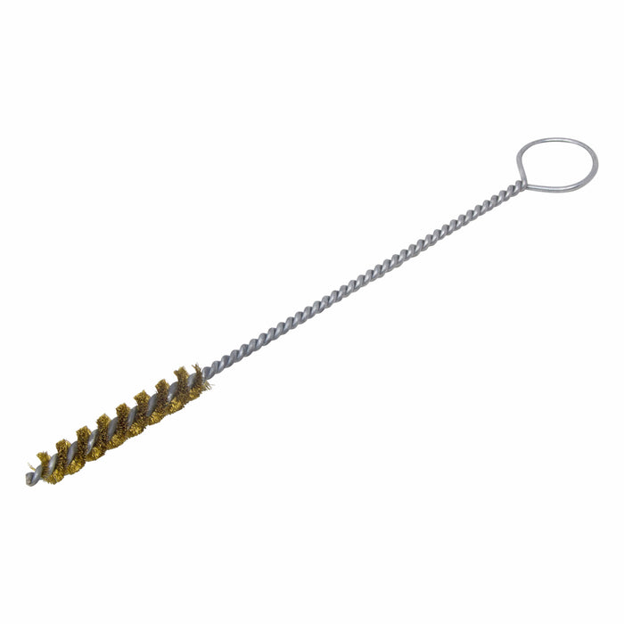 BRM 84B375 84 Series Tube Brush-For Thru Holes, .375" Dia., .005 Brass, 2" BP, 8" OAL, Ring Handle