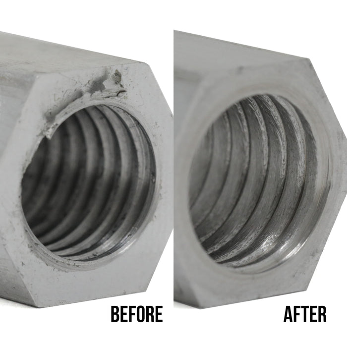 NAMPOWER 8-Piece Thread Deburring Brush Kit, Inch Sizes, 120 Grit, Ceramic