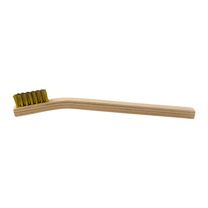 93A-B375 Scratch Brush, 3 Rows, .006 Brass, .500 Trim, 7.75 OAL (Pack of 100)