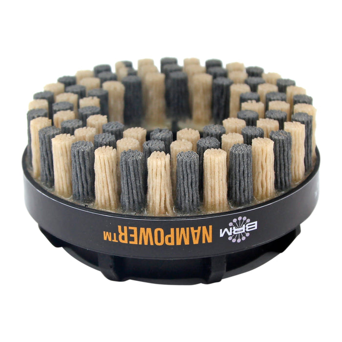 BRM ADD1001880 NAMPOWER Abrasive Disc Brush, Dot Style, 100mm Diameter, 18mm Trim, 80 Grit
