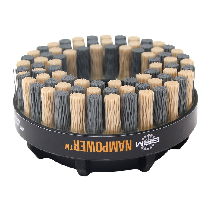 BRM ADD10018320 NAMPOWER Abrasive Disc Brush, Dot Style, 100mm Diameter, 18mm Trim, 320 Grit