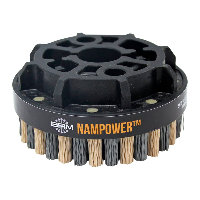 BRM ADD10018320 NAMPOWER Abrasive Disc Brush, Dot Style, 100mm Diameter, 18mm Trim, 320 Grit
