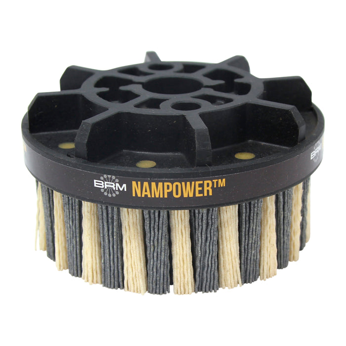 BRM ADD12538180 NAMPOWER Abrasive Disc Brush, Dot Style, 125mm Diameter, 38mm Trim, 180 Grit