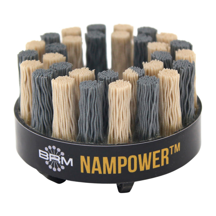 BRM ADD6018320 NAMPOWER Abrasive Disc Brush, Dot Style, 60mm Diameter, 18mm Trim, 320 Grit