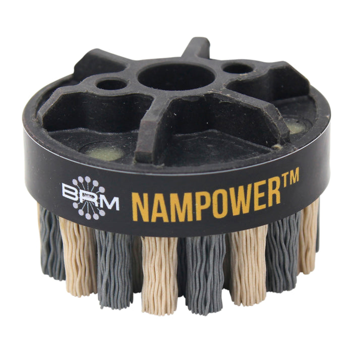 BRM ADD6018320 NAMPOWER Abrasive Disc Brush, Dot Style, 60mm Diameter, 18mm Trim, 320 Grit