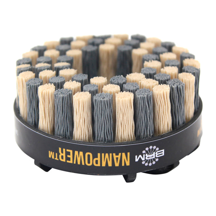 BRM ADD8018320 NAMPOWER Abrasive Disc Brush, Dot Style, 80mm Diameter, 18mm Trim, 320 Grit