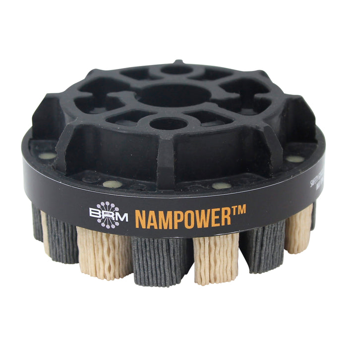 BRM ADT10018180 NAMPOWER Abrasive Disc Brush, Turbine Style, 100mm Diameter, 18mm Trim, 180 Grit