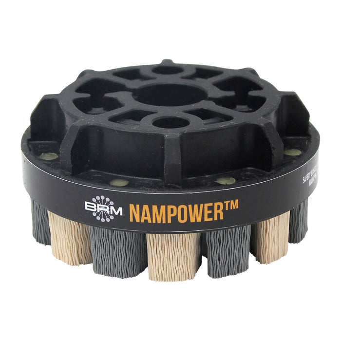 BRM ADT10018320 NAMPOWER Abrasive Disc Brush, Turbine Style, 100mm Diameter, 18mm Trim, 320 Grit