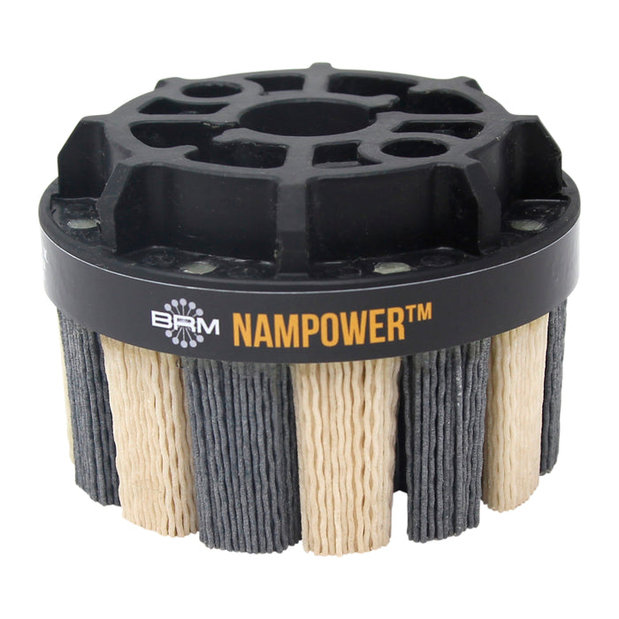 BRM ADT10038180 NAMPOWER Abrasive Disc Brush, Turbine Style, 100mm Diameter, 38mm Trim, 180 Grit