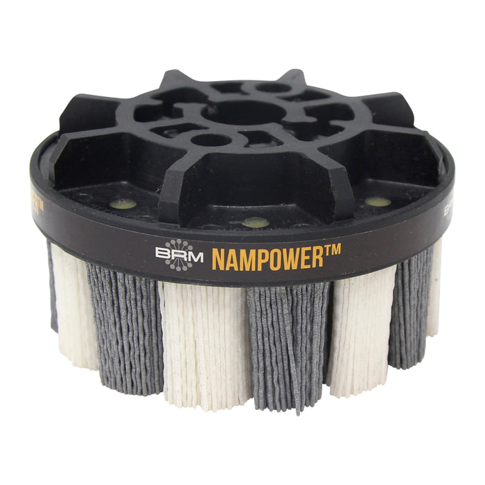 BRM ADT1253880 NAMPOWER Abrasive Disc Brush, Turbine Style, 125mm Diameter, 38mm Trim, 80 Grit