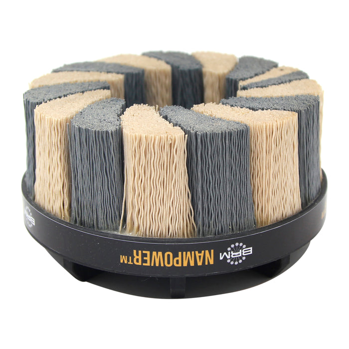 BRM ADT12538320 NAMPOWER Abrasive Disc Brush, Turbine Style, 125mm Diameter, 38mm Trim, 320 Grit
