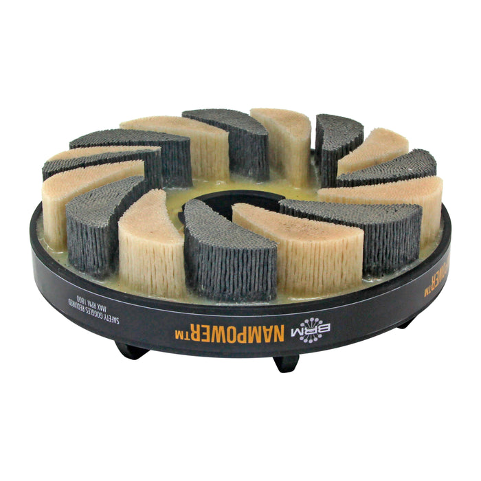 BRM ADT15018180 NAMPOWER Abrasive Disc Brush, Turbine Style, 150mm Diameter, 18mm Trim, 180 Grit