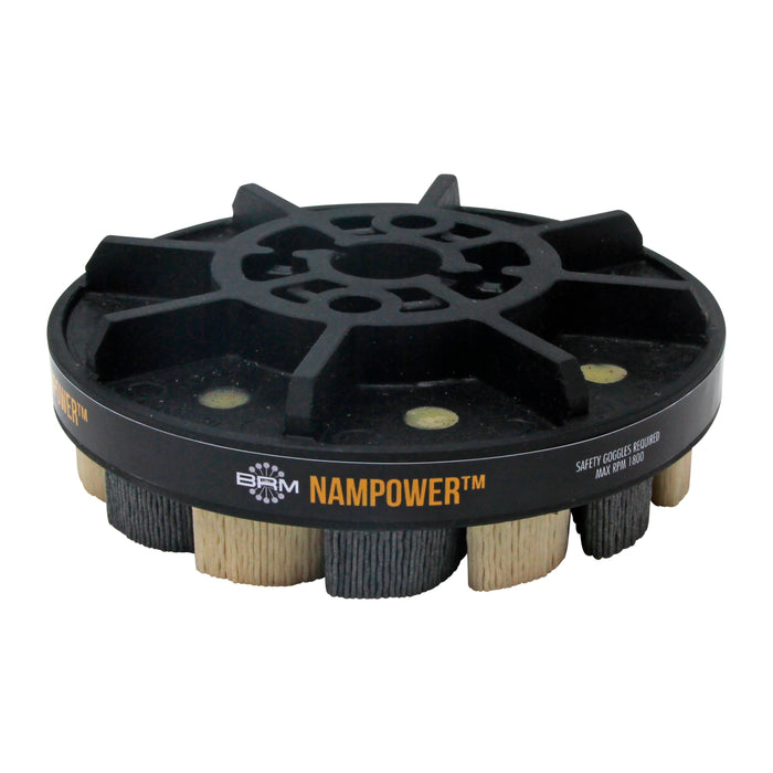 BRM ADT1501880 NAMPOWER Abrasive Disc Brush, Turbine Style, 150mm Diameter, 18mm Trim, 80 Grit