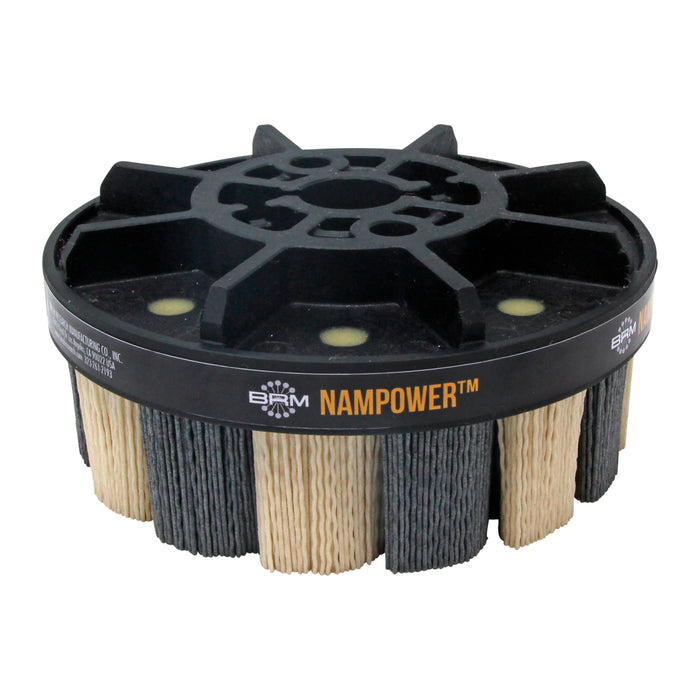 BRM ADT15038180 NAMPOWER Abrasive Disc Brush, Turbine Style, 150mm Diameter, 38mm Trim, 180 Grit