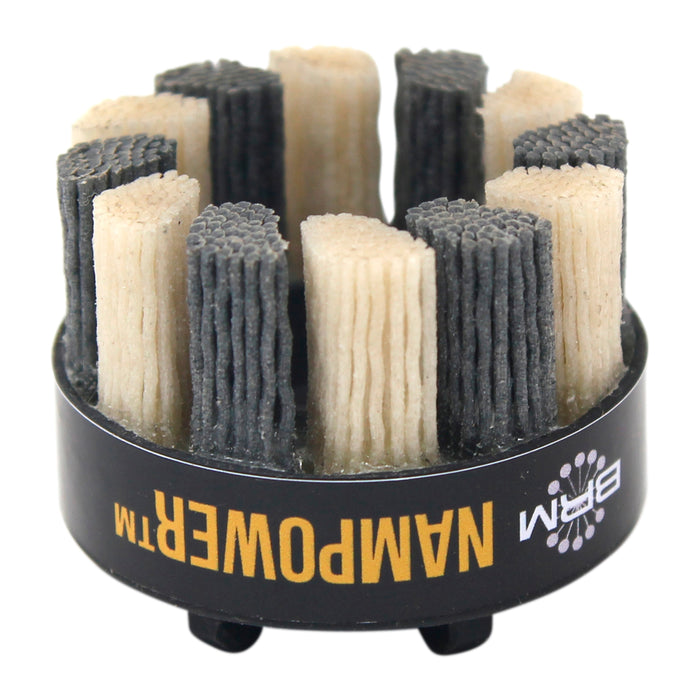 BRM ADT501880 NAMPOWER Abrasive Disc Brush, Turbine Style, 50mm Diameter, 18mm Trim, 80 Grit