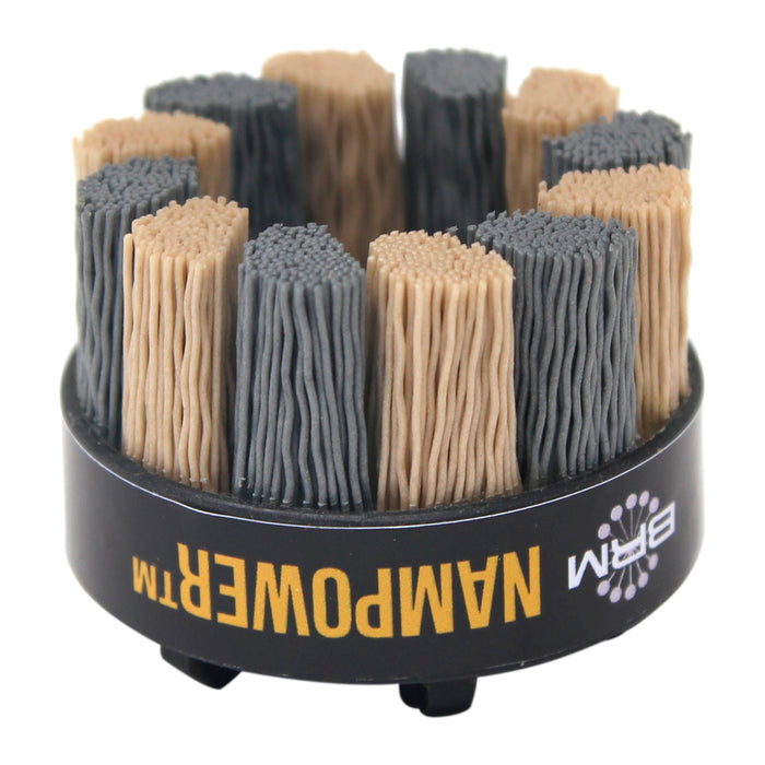 BRM ADT5018320 NAMPOWER Abrasive Disc Brush, Turbine Style, 50mm Diameter, 18mm Trim, 320 Grit
