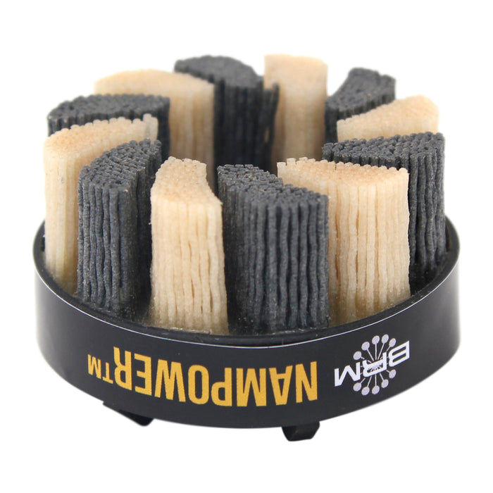 BRM ADT601880 NAMPOWER Abrasive Disc Brush, Turbine Style, 60mm Diameter, 18mm Trim, 80 Grit