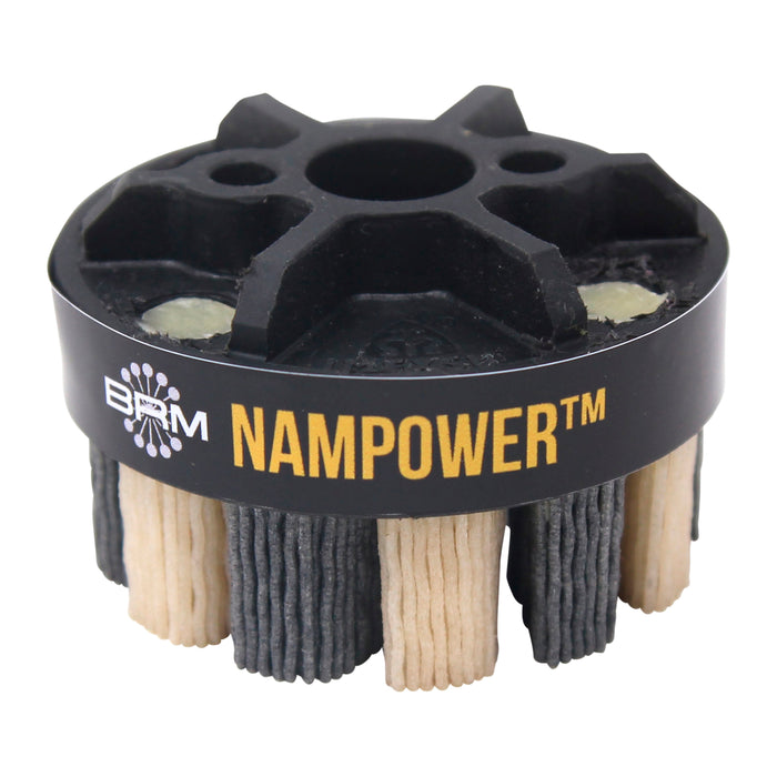 BRM ADT6018180 NAMPOWER Abrasive Disc Brush, Turbine Style, 60mm Diameter, 18mm Trim, 180 Grit