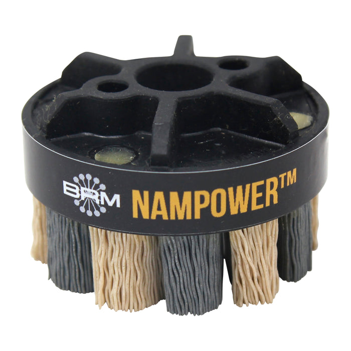 BRM ADT6018320 NAMPOWER Abrasive Disc Brush, Turbine Style, 60mm Diameter, 18mm Trim, 320 Grit