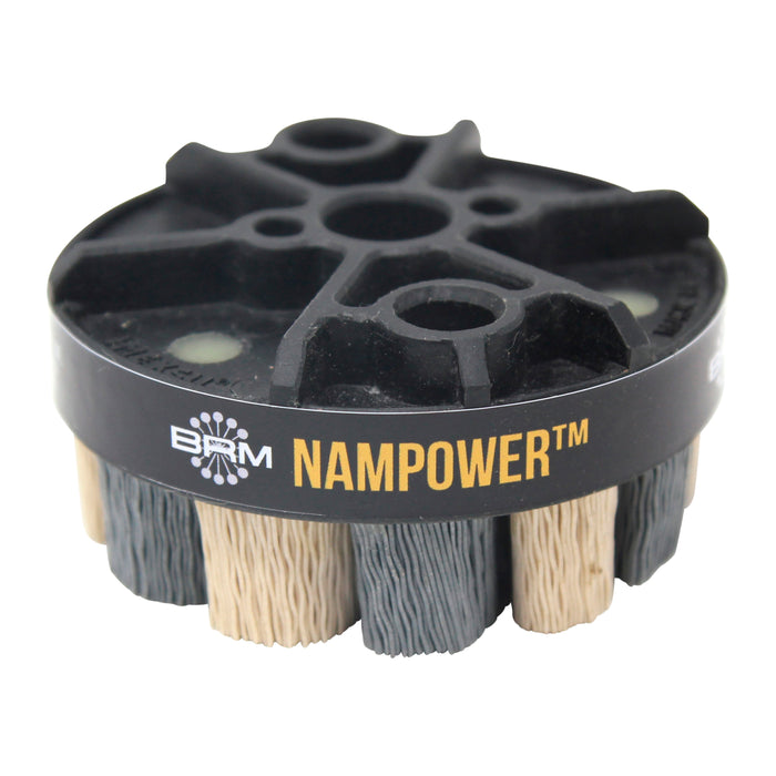 BRM ADT8018320 NAMPOWER Abrasive Disc Brush, Turbine Style, 80mm Diameter, 18mm Trim, 320 Grit
