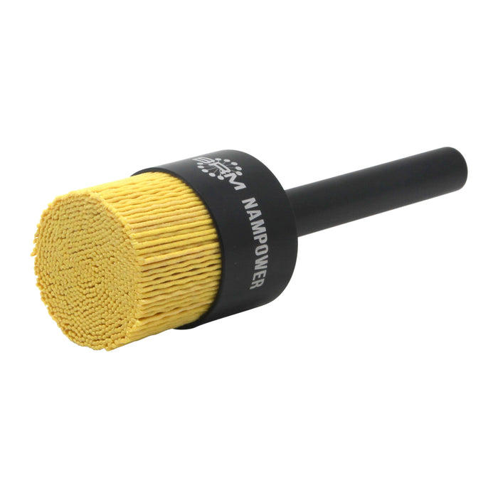 BRM AEB112100120 NAMPOWER End Brush, 1.500" Diameter, 5.250" OAL, 120 Grit, Ceramic Abrasive Filament