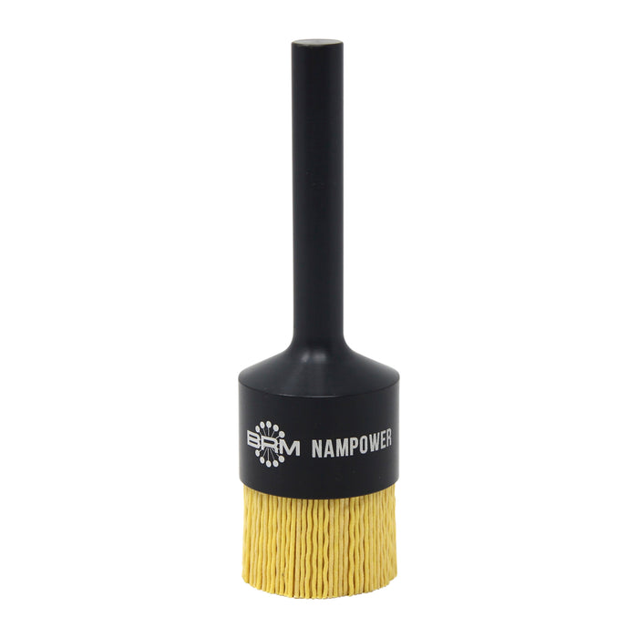 BRM AEB112100180 NAMPOWER End Brush, 1.500" Diameter, 5.250" OAL, 180 Grit, Ceramic Abrasive Filament