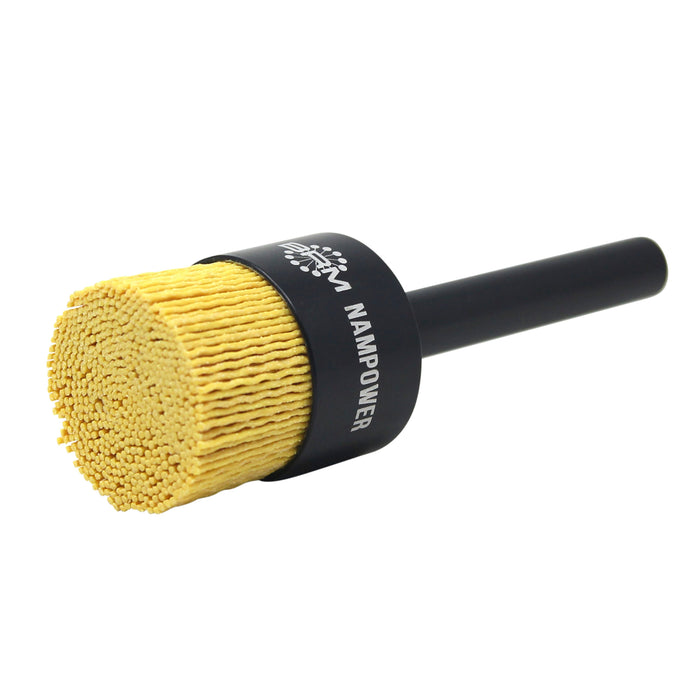 BRM AEB11210080 NAMPOWER End Brush, 1.500" Diameter, 5.250" OAL, 80 Grit, Ceramic Abrasive Filament