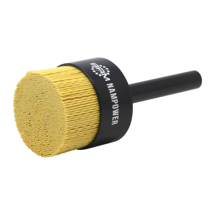 BRM AEB200100120 NAMPOWER End Brush, 2" Diameter, 5.250" OAL, 120 Grit, Ceramic Abrasive Filament