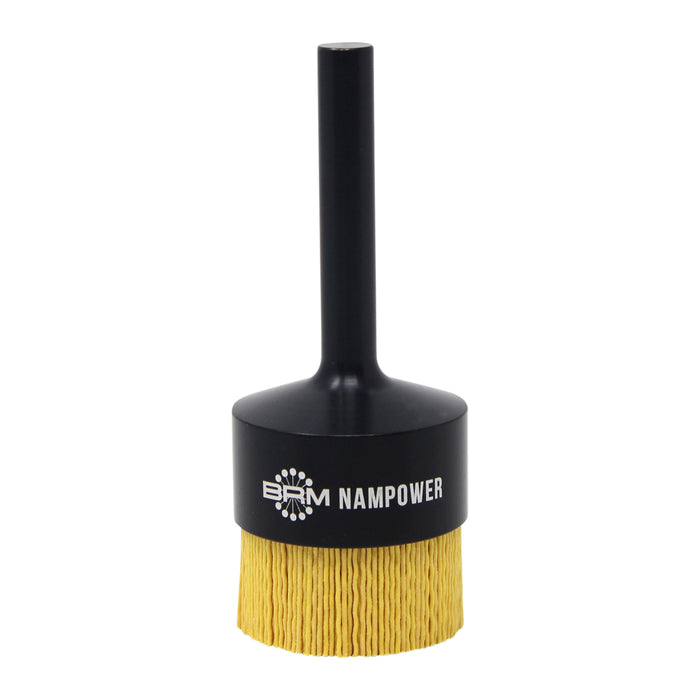 BRM AEB200100120 NAMPOWER End Brush, 2" Diameter, 5.250" OAL, 120 Grit, Ceramic Abrasive Filament
