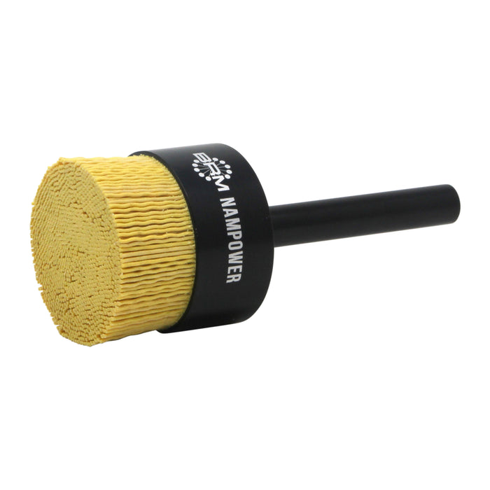 BRM AEB200100180 NAMPOWER End Brush, 2" Diameter, 5.250" OAL, 180 Grit, Ceramic Abrasive Filament