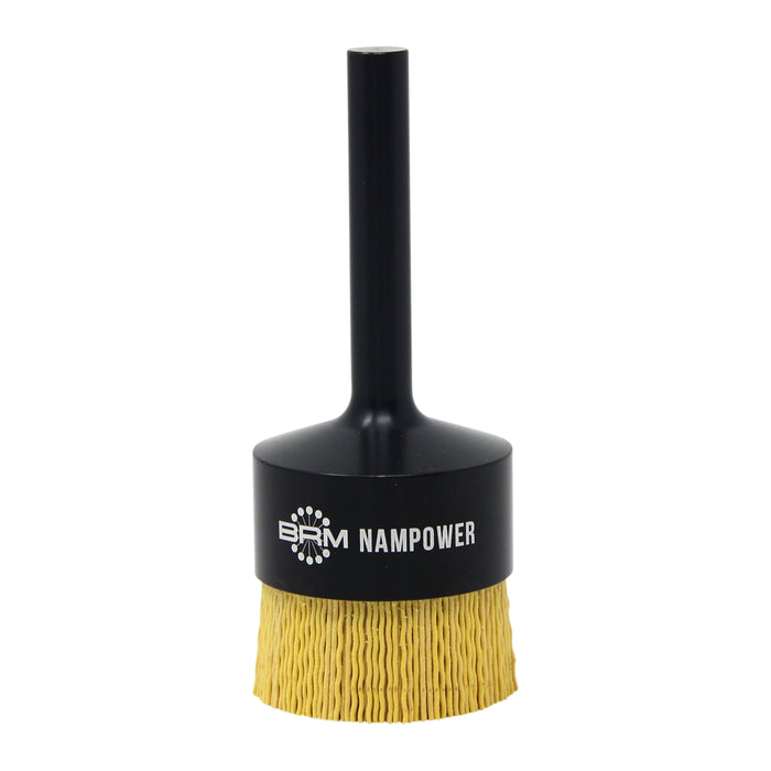 BRM AEB200100180 NAMPOWER End Brush, 2" Diameter, 5.250" OAL, 180 Grit, Ceramic Abrasive Filament