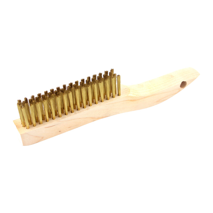 B46B Shoe Handle Scratch Brush, .006 Brass, 4X16, 1" Trim, 10.25" OAL (Pack of 12)
