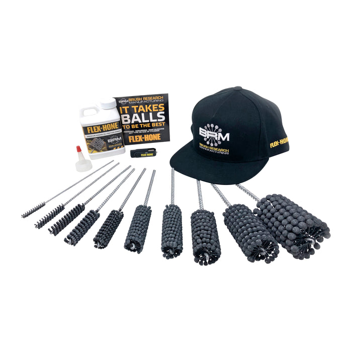 Brush Research BCKFIN24, 10-Piece Finishing FLEX-HONE® Kit, 240 Grit, Silicon Carbide