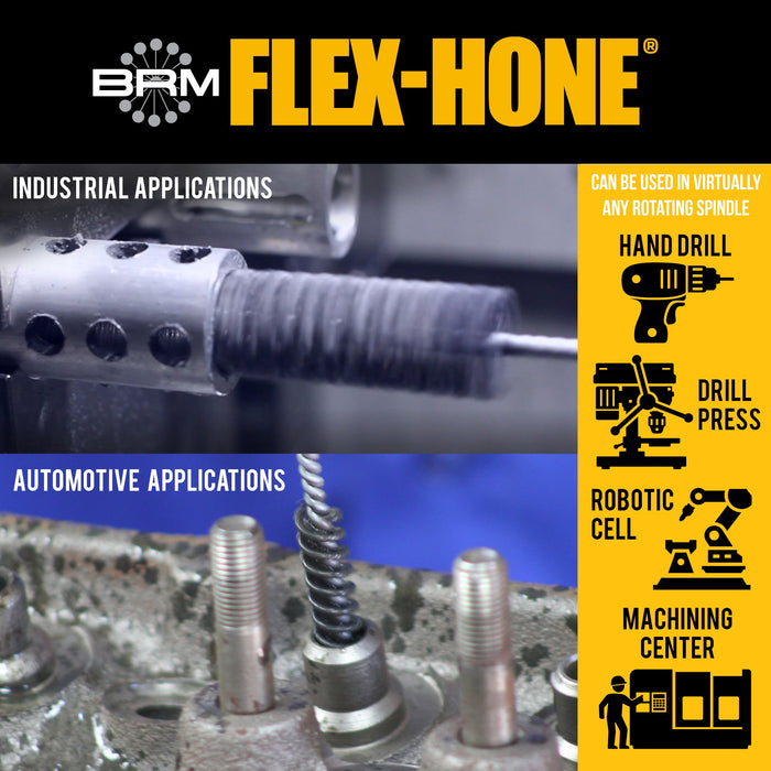 BRM BC4M240BC FLEX-HONE®, 0.157" (4mm) Bore, 6" OAL, 240 Grit, Boron Carbide (BC)