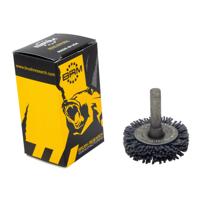 BRM BMC16AY120SC 1.75" Mandrel Mounted Wheel, 120 Grit Silicon Carbide, .250" Shank Dia., .375" Trim