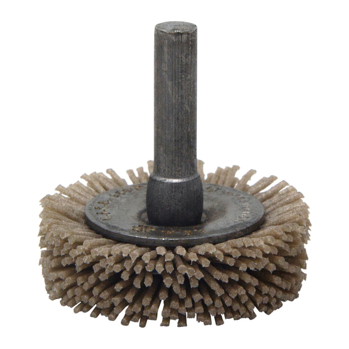 BRM BMC14AY120AO 1.5" Mandrel Mounted Wheel, 120 Grit Aluminum Oxide, .250" Shank Dia., .250" Trim