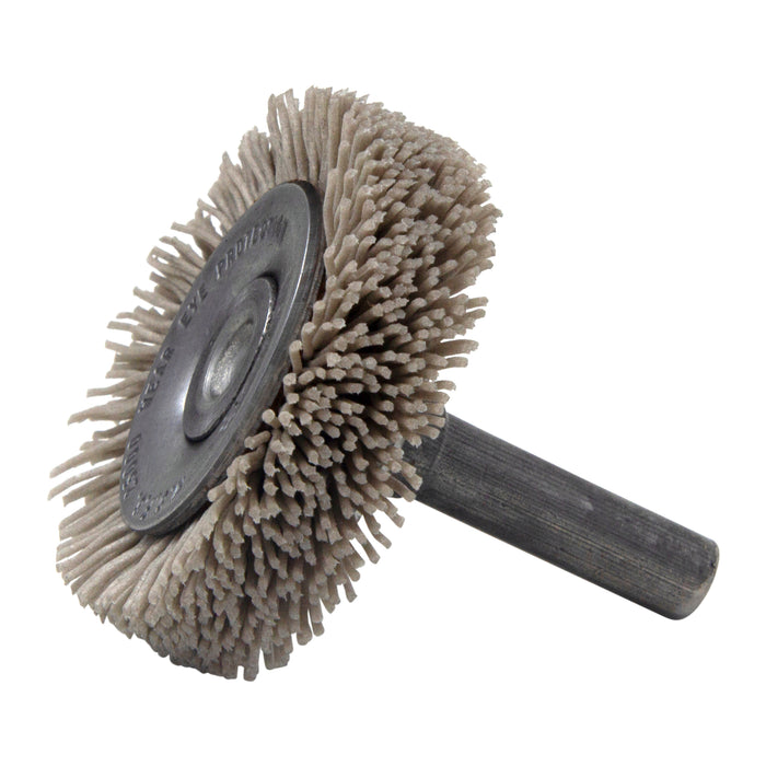 BRM BMC14AY320AO 1.5" Mandrel Mounted Wheel, 320 Grit Aluminum Oxide, .250" Shank Dia., .250" Trim